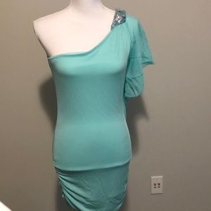 Mint green dress with beading